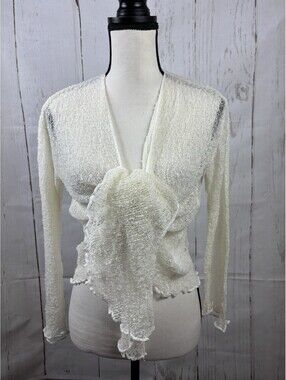 Back From Bali Sheer Shrug Bolero Long Sleeves Cardigan Lite Bell Sleeves Sz M